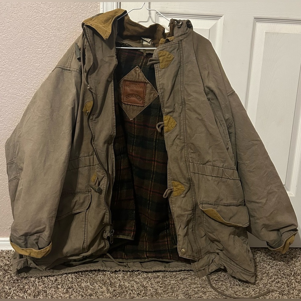 Urban Equipment Country Coat Jacket Flannel Lined Hooded 2X